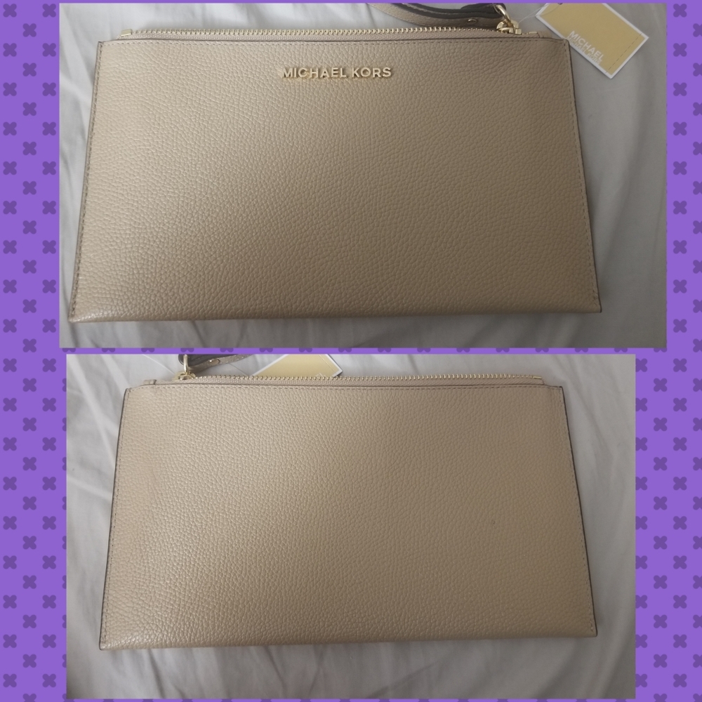 MICHAEL KORS JET SET LARGE ZIP CLUTCH WRIST